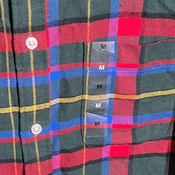 Club Room Red and Green Plaid Button Down Shirt Medium Cotton - Picture 5 of 11
